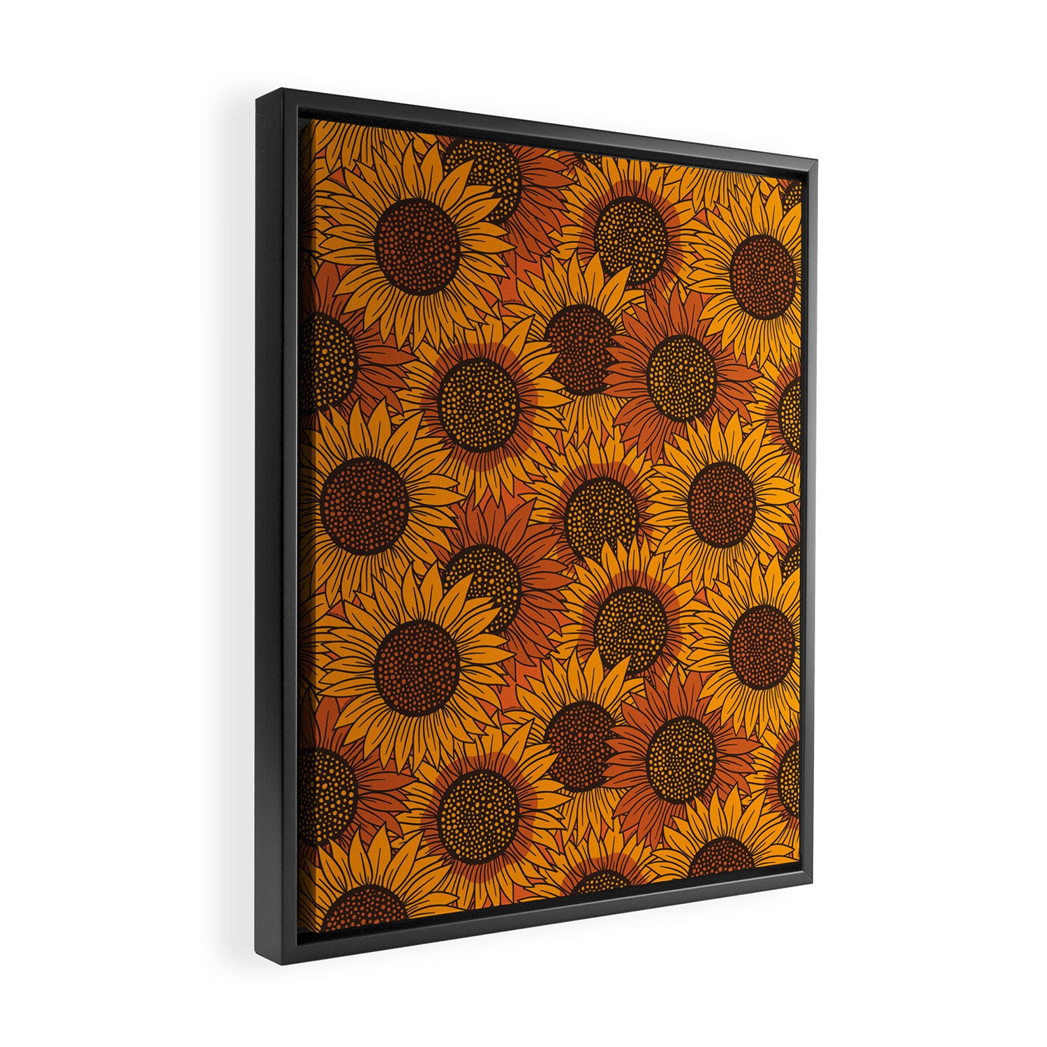 Fall Sunflower Print Framed Canvas Print Gallery Image 2
