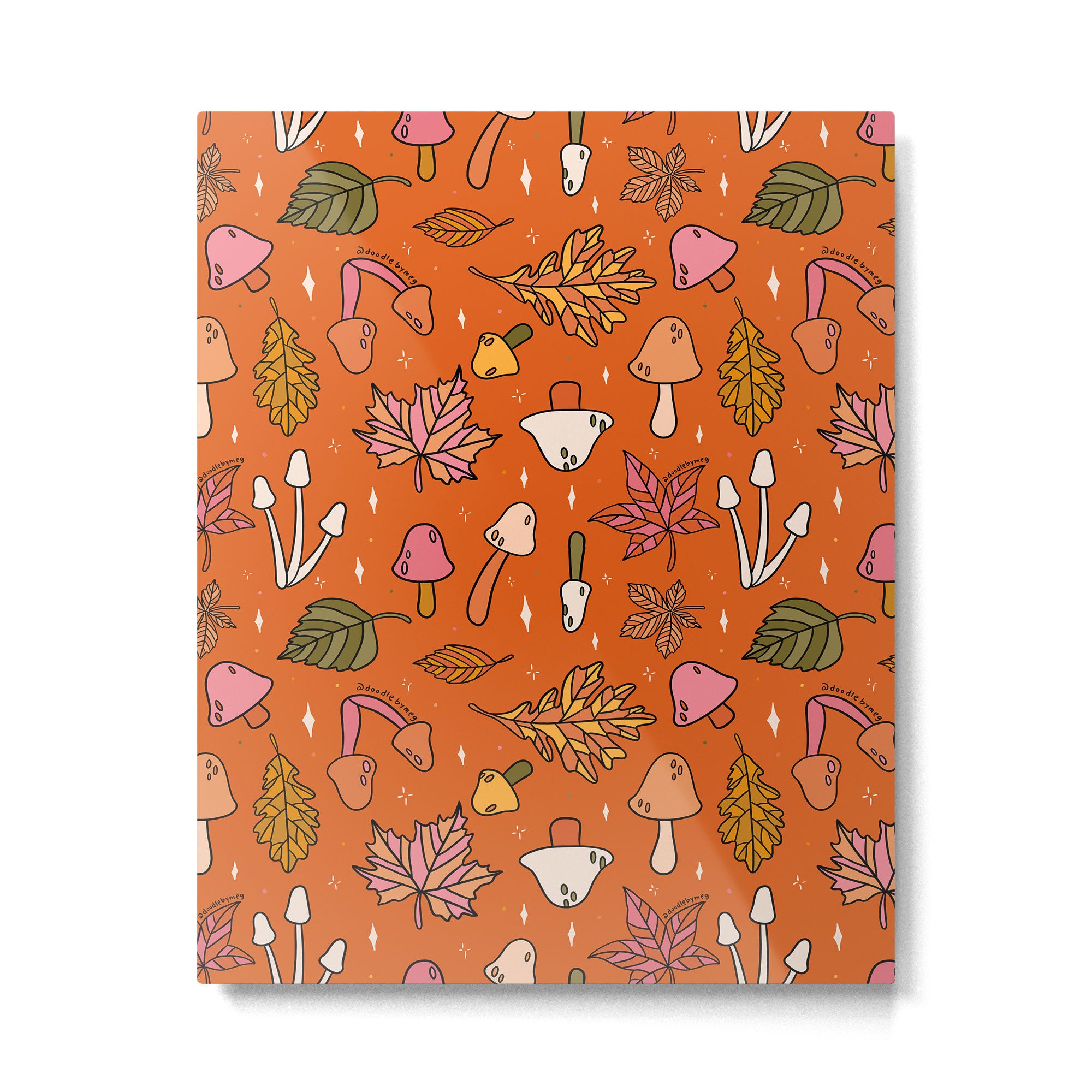 Falling Leaves Print in Orange Metal Print Gallery Image 6