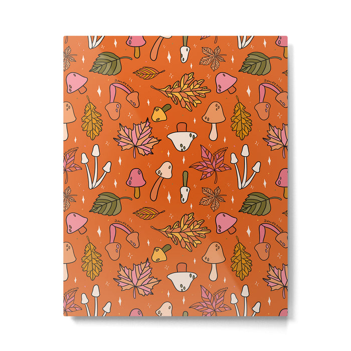 Falling Leaves Print in Orange Metal Print Gallery Image 1