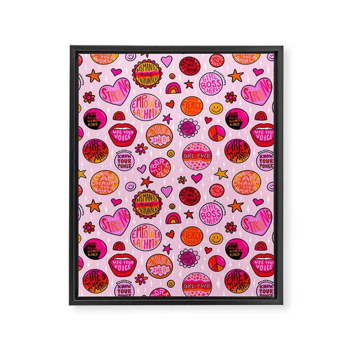 Feminist Buttons Framed Canvas Print Gallery Image 1