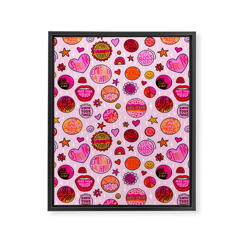 Feminist Buttons Framed Canvas Print Gallery Image 8