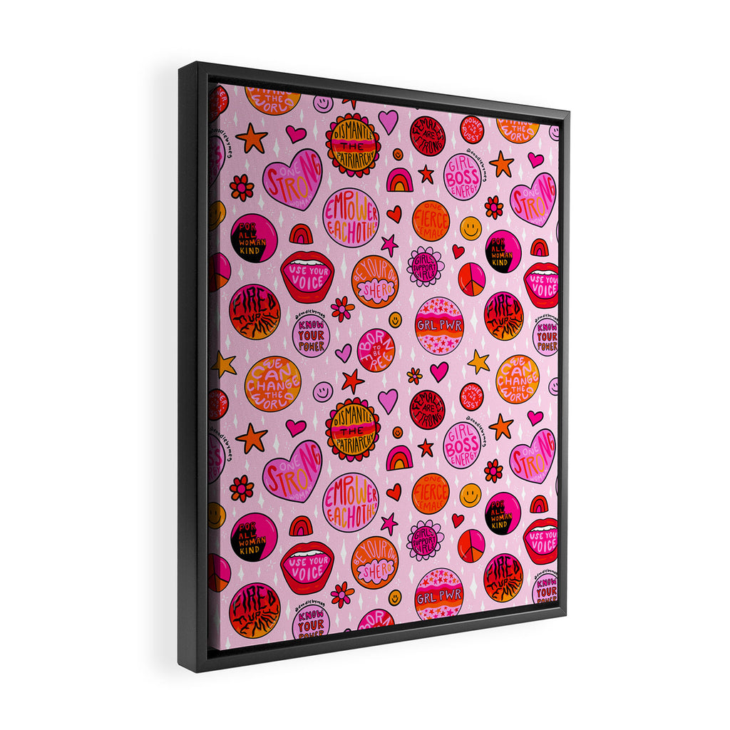 Feminist Buttons Framed Canvas Print Gallery Image 2