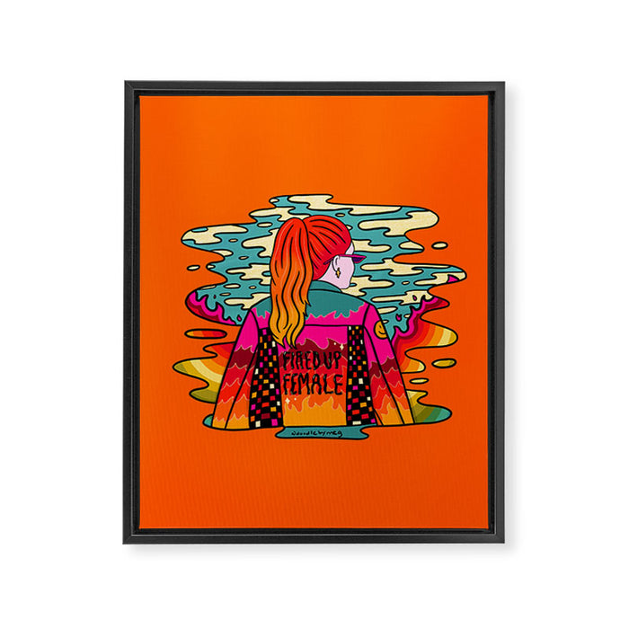 Fired Up Female Framed Canvas Print Gallery Image 1