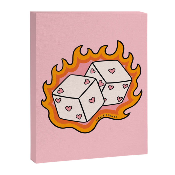 Flame Dice Canvas Print Gallery Image 1