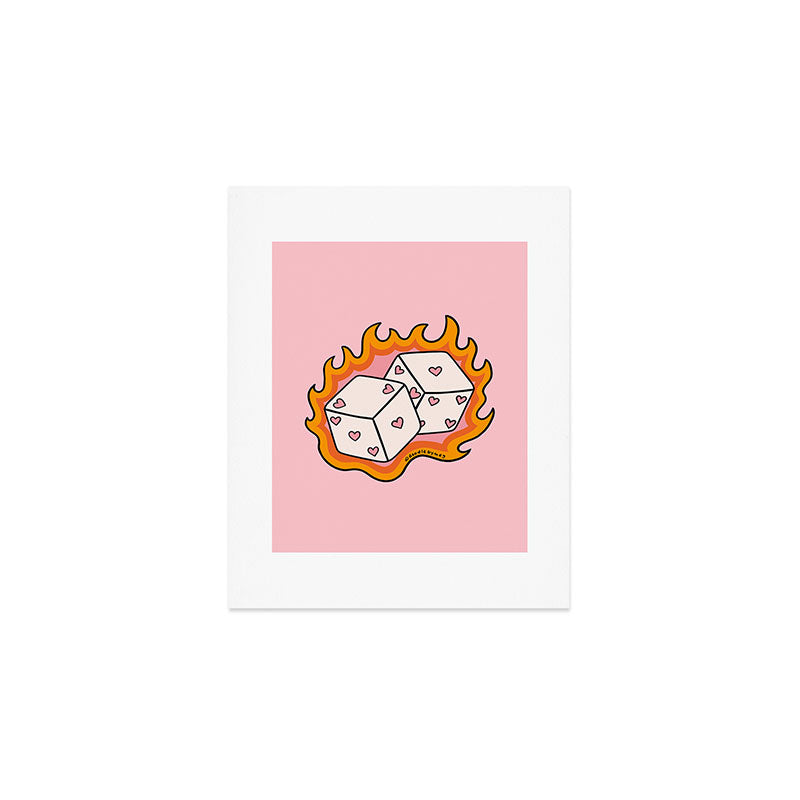 Flame Dice Art Print Gallery Image 1
