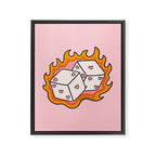 Flame Dice Framed Canvas Print Gallery Image 8