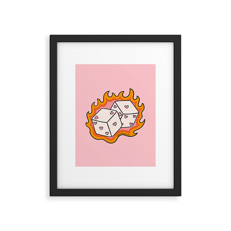Flame Dice Framed Art Print Gallery Image 6