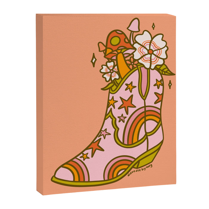 Flower Cowboy Boot Canvas Print Gallery Image 1