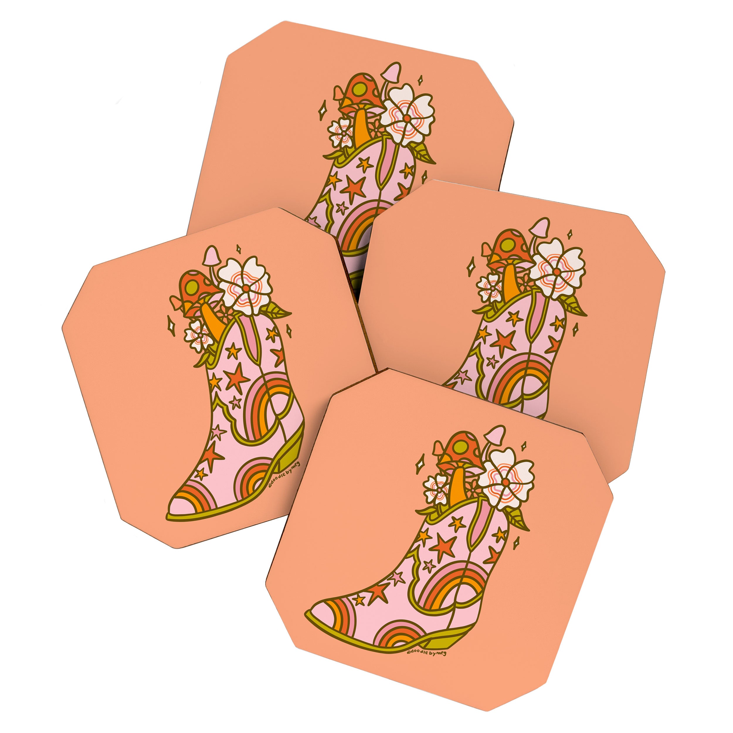 Flower Cowboy Boot Coaster Gallery Image 1