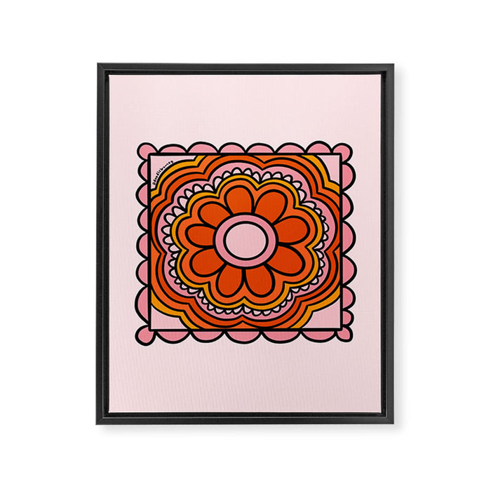 Flower Granny Square Framed Canvas Print Gallery Image 1