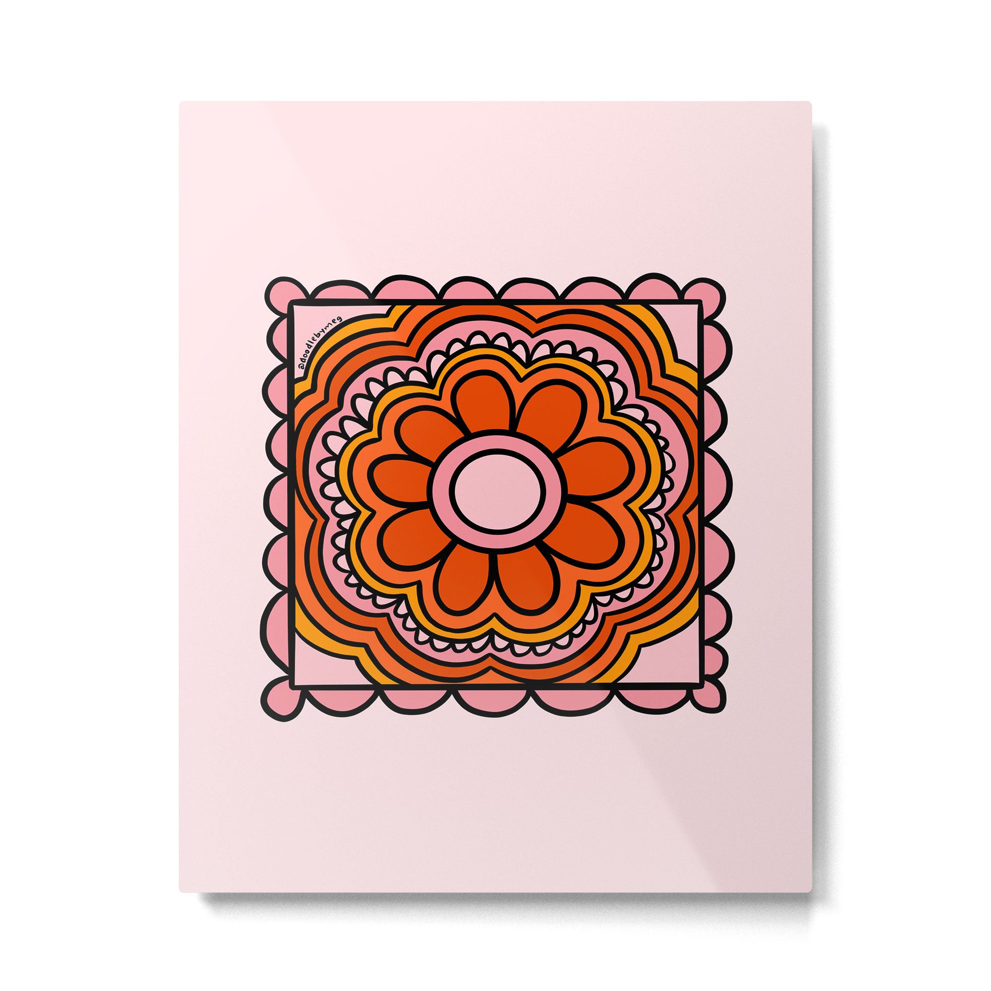 Flower Granny Square Metal Print Gallery Image 6