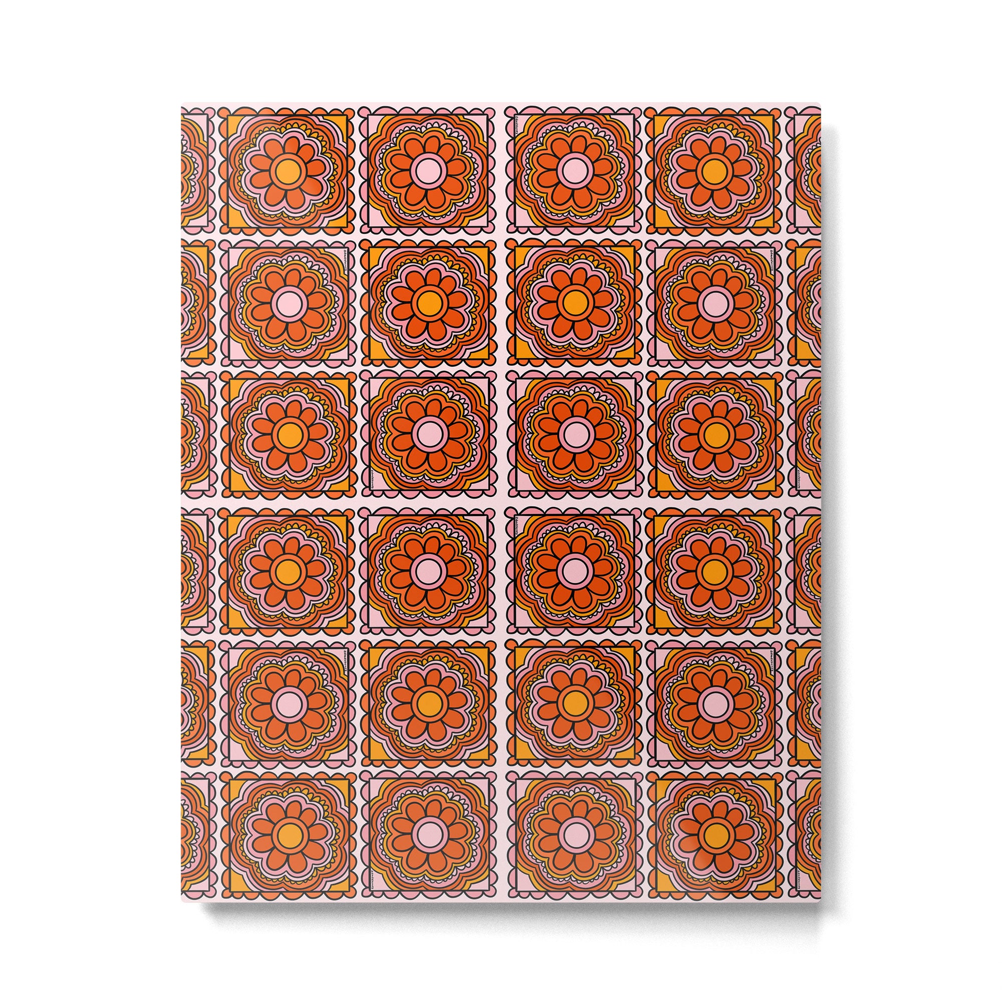 Flower Granny Square Print Metal Print Gallery Image 6