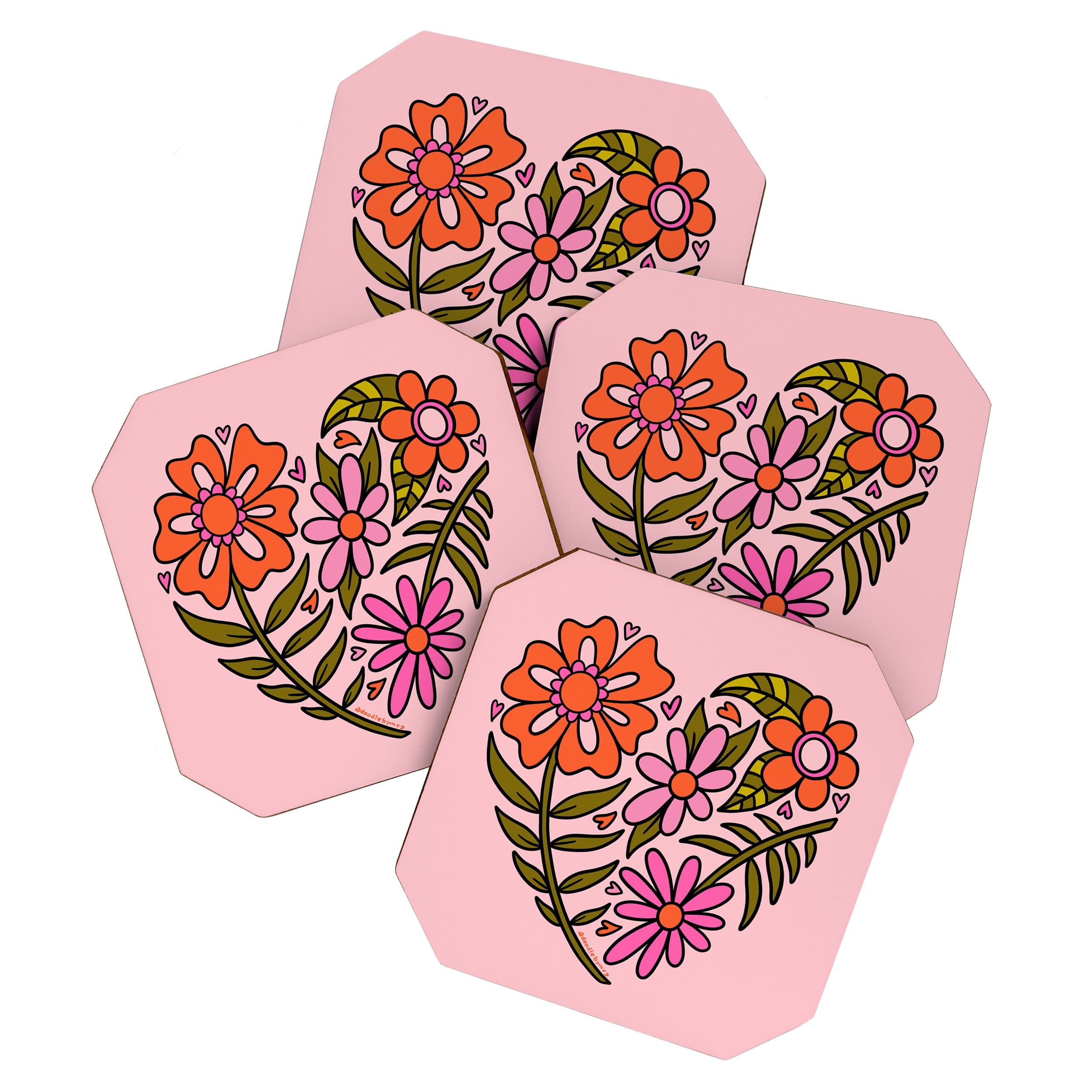 Flower Heart Coaster Gallery Image 1