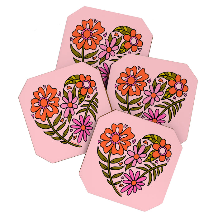 Flower Heart Coaster Gallery Image 1