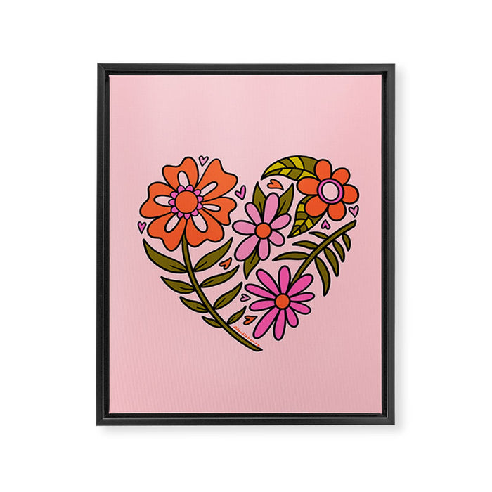 Flower Heart Framed Canvas Print Gallery Image 1