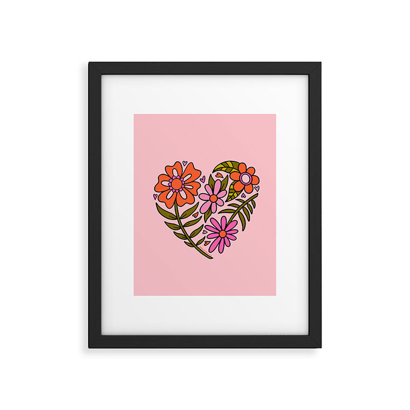 Flower Heart Framed Art Print Gallery Image 6