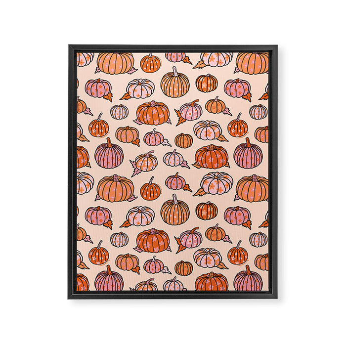 Flower Pumpkin Print Framed Canvas Print Gallery Image 1