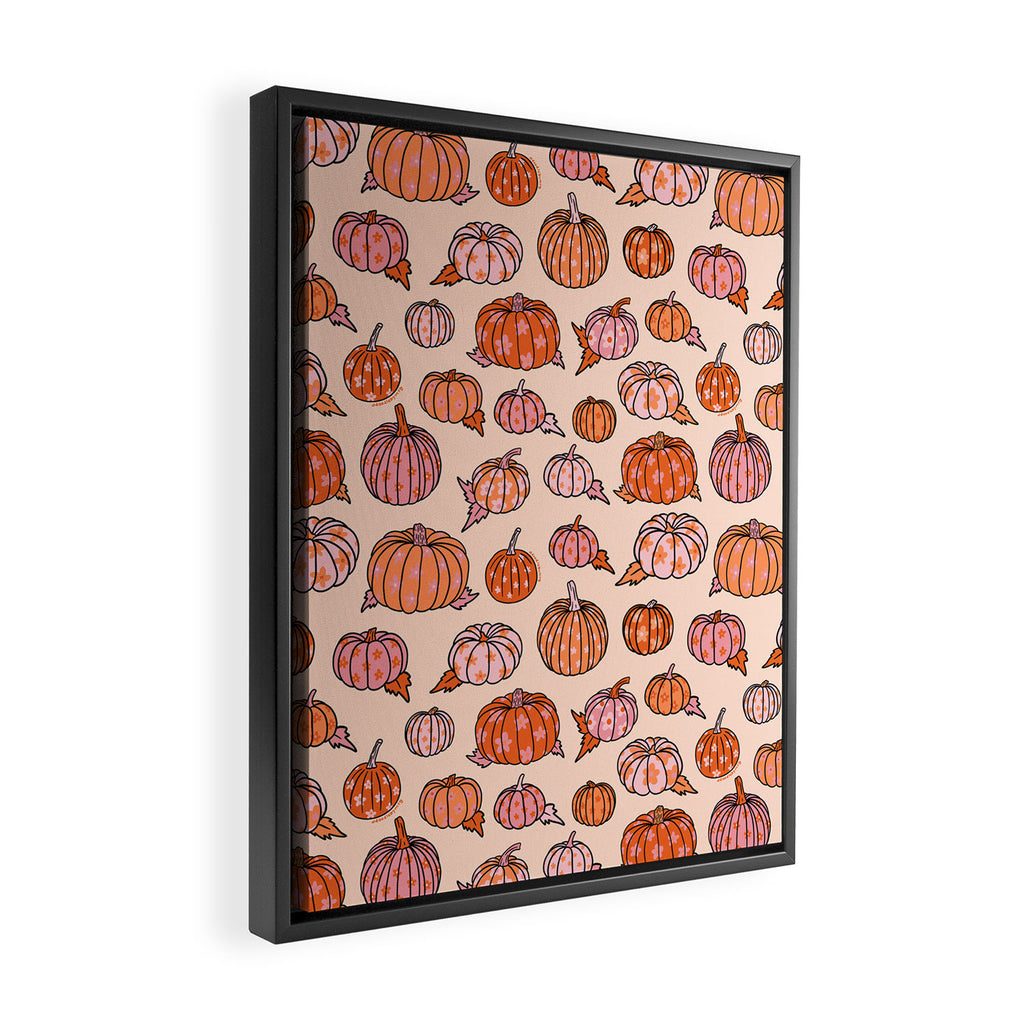Flower Pumpkin Print Framed Canvas Print Gallery Image 2