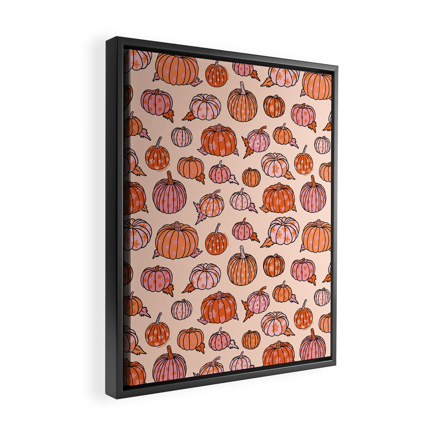 Flower Pumpkin Print Framed Canvas Print Gallery Image 2