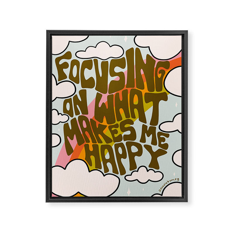 Focusing on What Makes Me Happy Framed Canvas Print Gallery Image 8