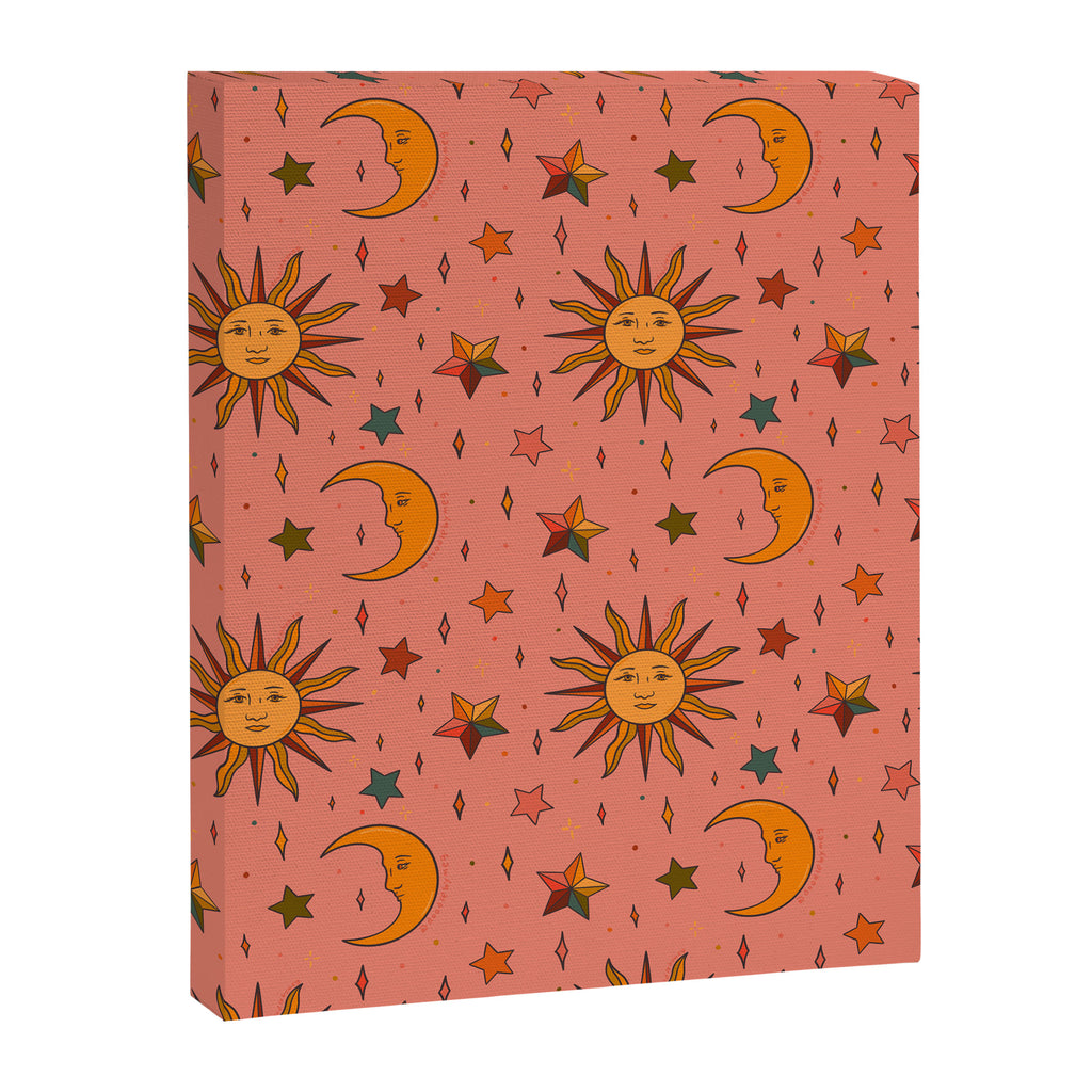 Folk Moon and Star Print Canvas Print Gallery Image 8