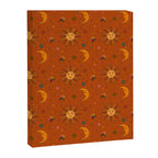 Folk Moon and Star Print in Orange Canvas Print Gallery Image 8