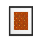 Folk Moon and Star Print in Orange Framed Art Print Gallery Image 6