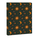 Folk Moon and Star Print in Teal Canvas Print Gallery Image 8