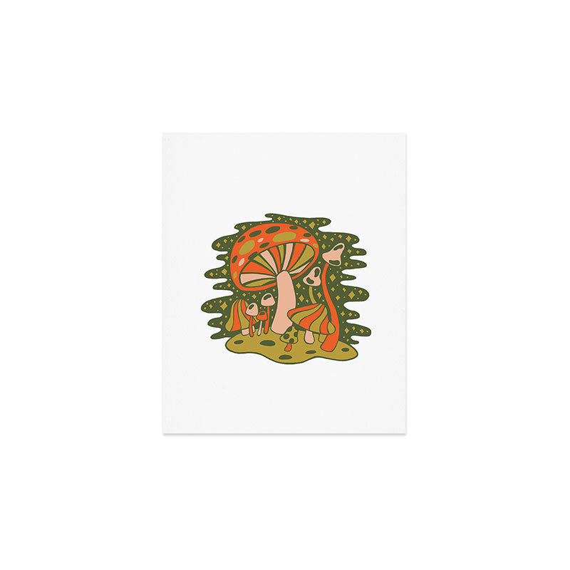 Forest of Mushrooms Art Print Gallery Image 1