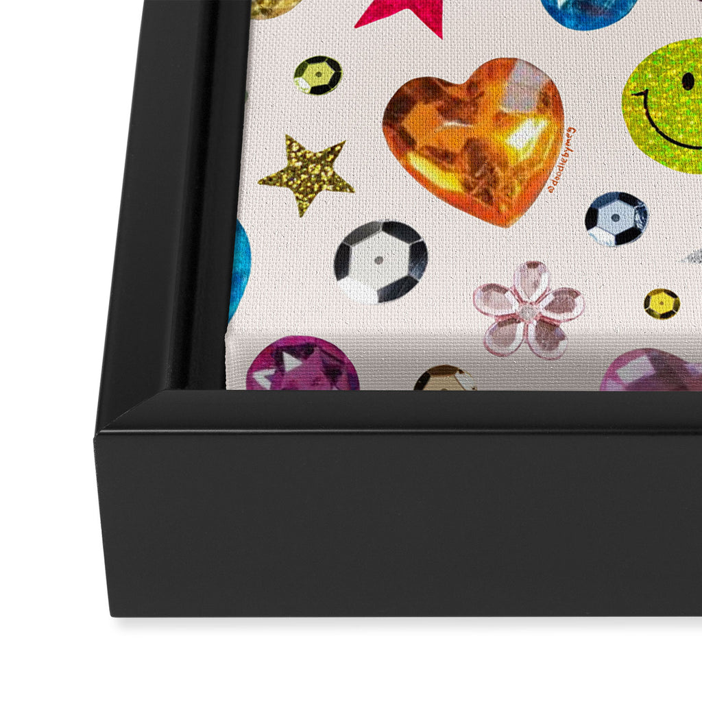 Gem Print in Cream Framed Canvas Print Gallery Image 3