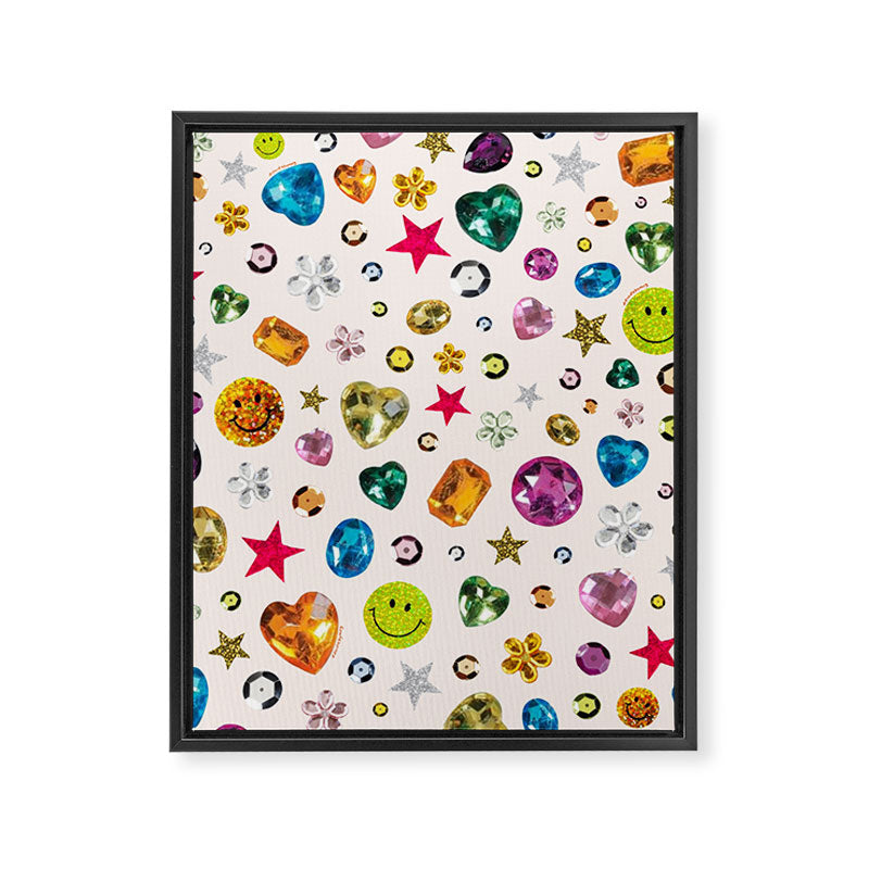 Gem Print in Cream Framed Canvas Print Gallery Image 6