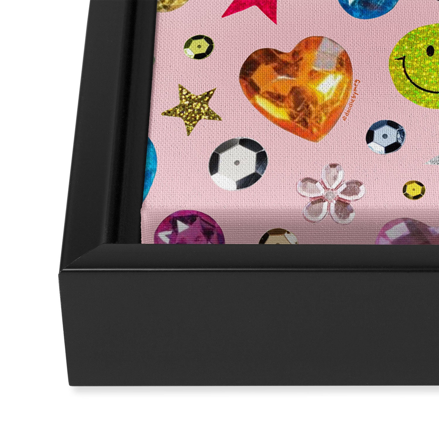 Gem Print in Pink Framed Canvas Print Gallery Image 3