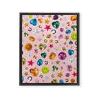 Gem Print in Pink Framed Canvas Print Gallery Image 6