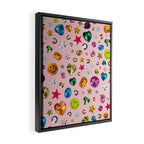 Gem Print in Pink Framed Canvas Print Gallery Image 2