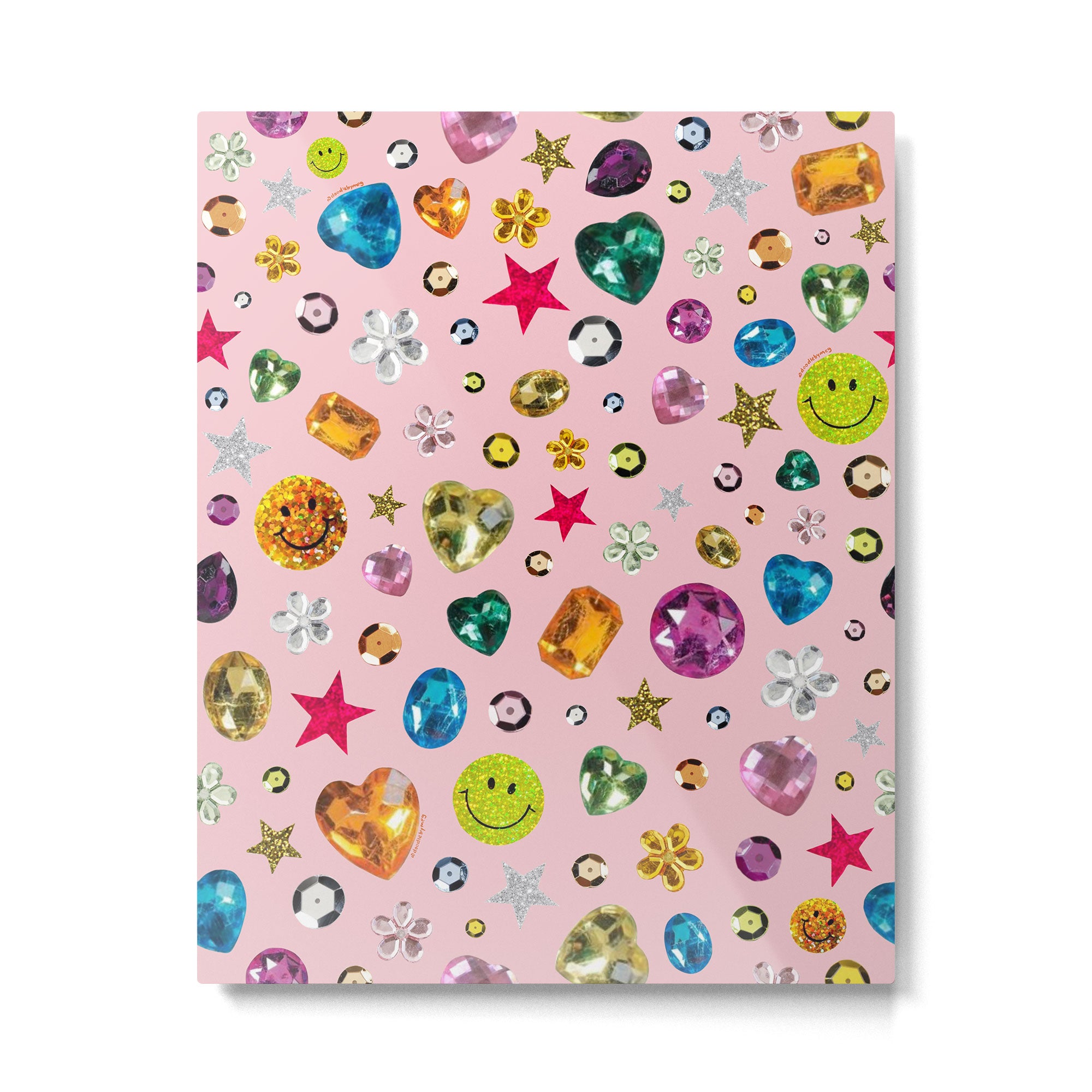 Gem Print in Pink Metal Print Gallery Image 4
