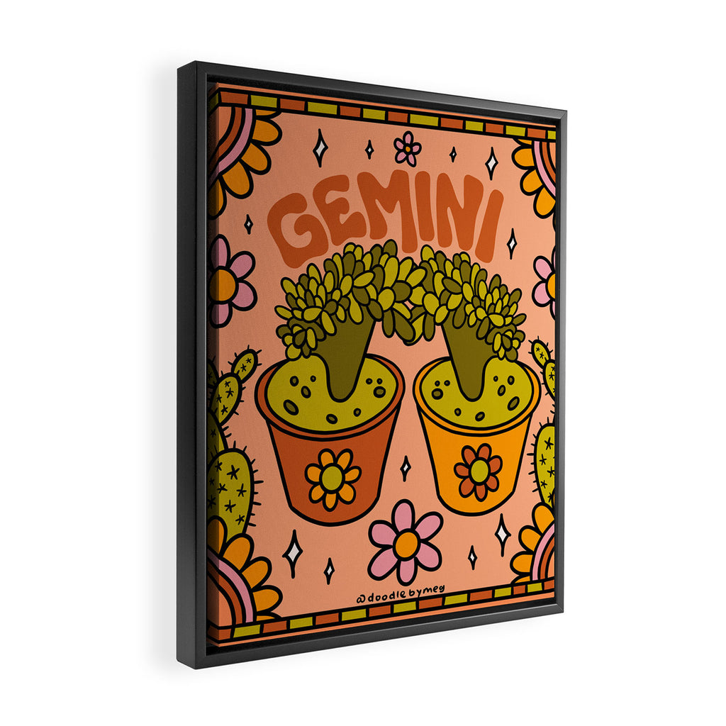 Gemini Cactus Framed Canvas Print Gallery Image 2