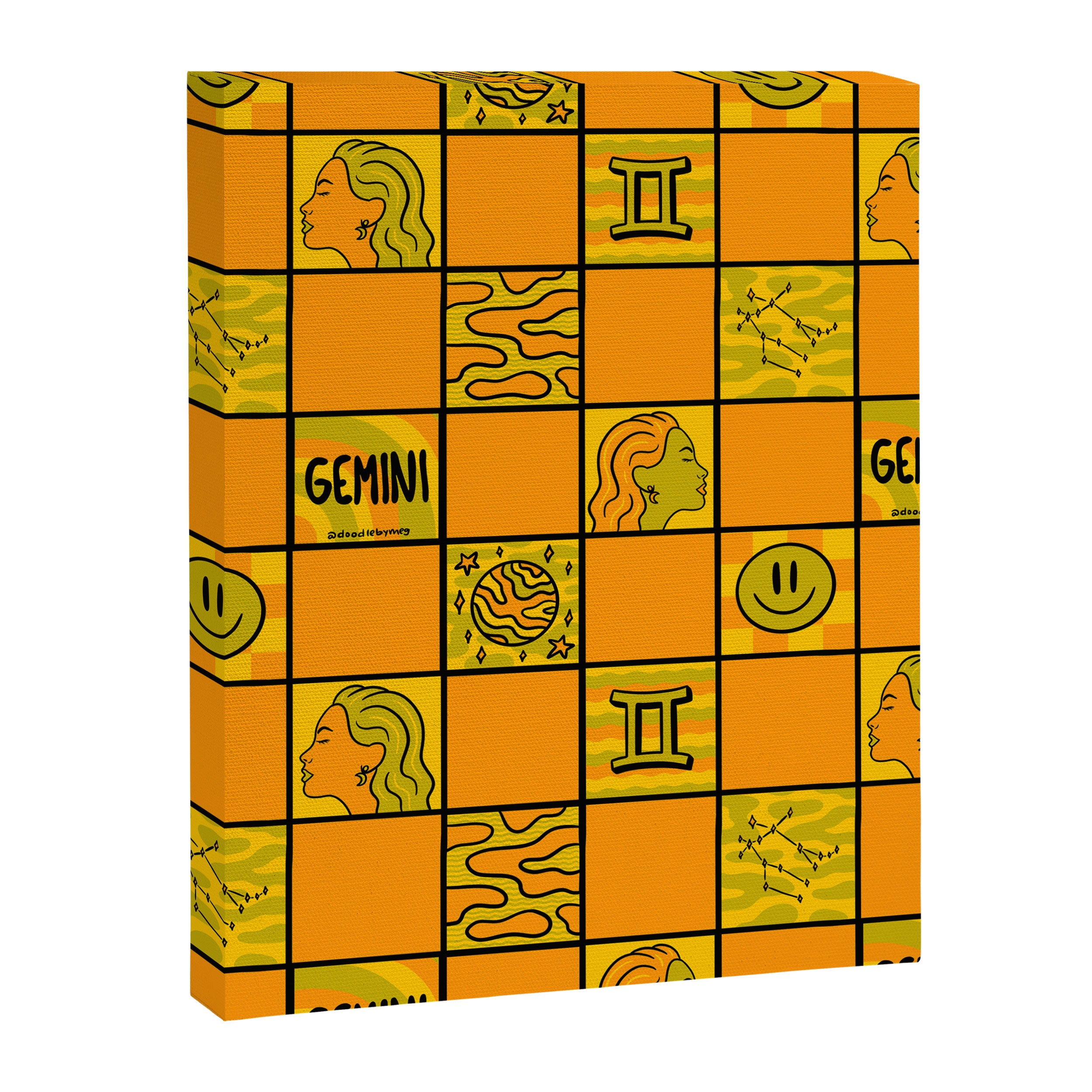 Gemini Checkered Print Canvas Print Gallery Image 8