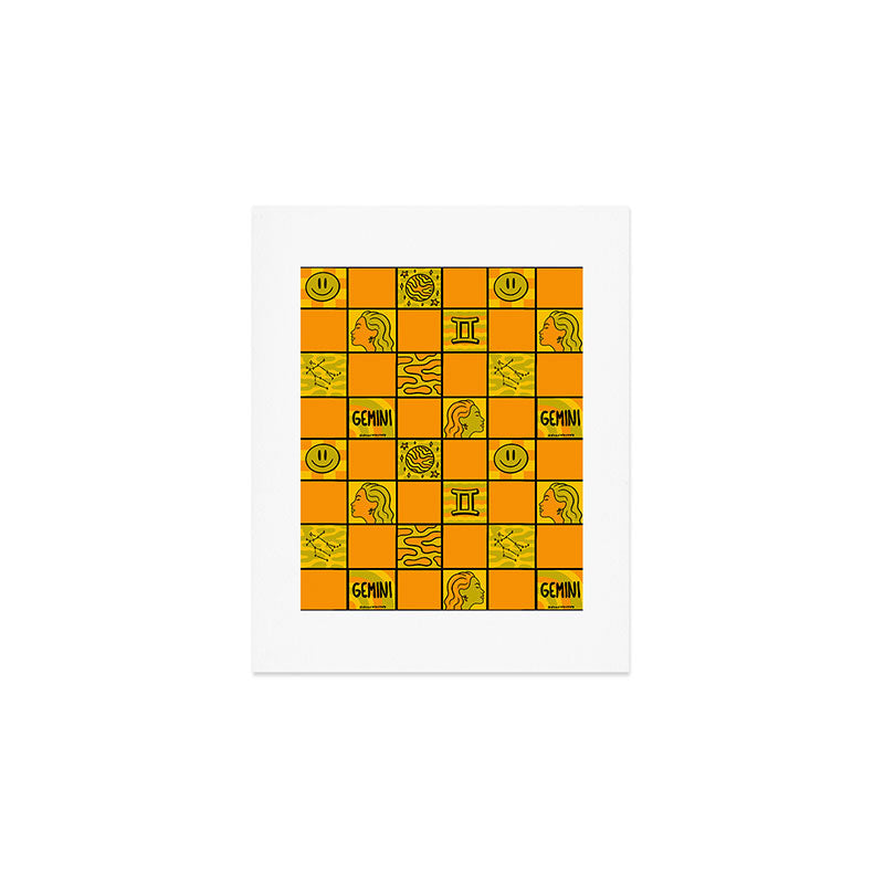 Gemini Checkered Print Art Print Gallery Image 1