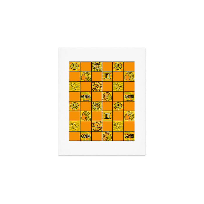 Gemini Checkered Print Art Print Gallery Image 1