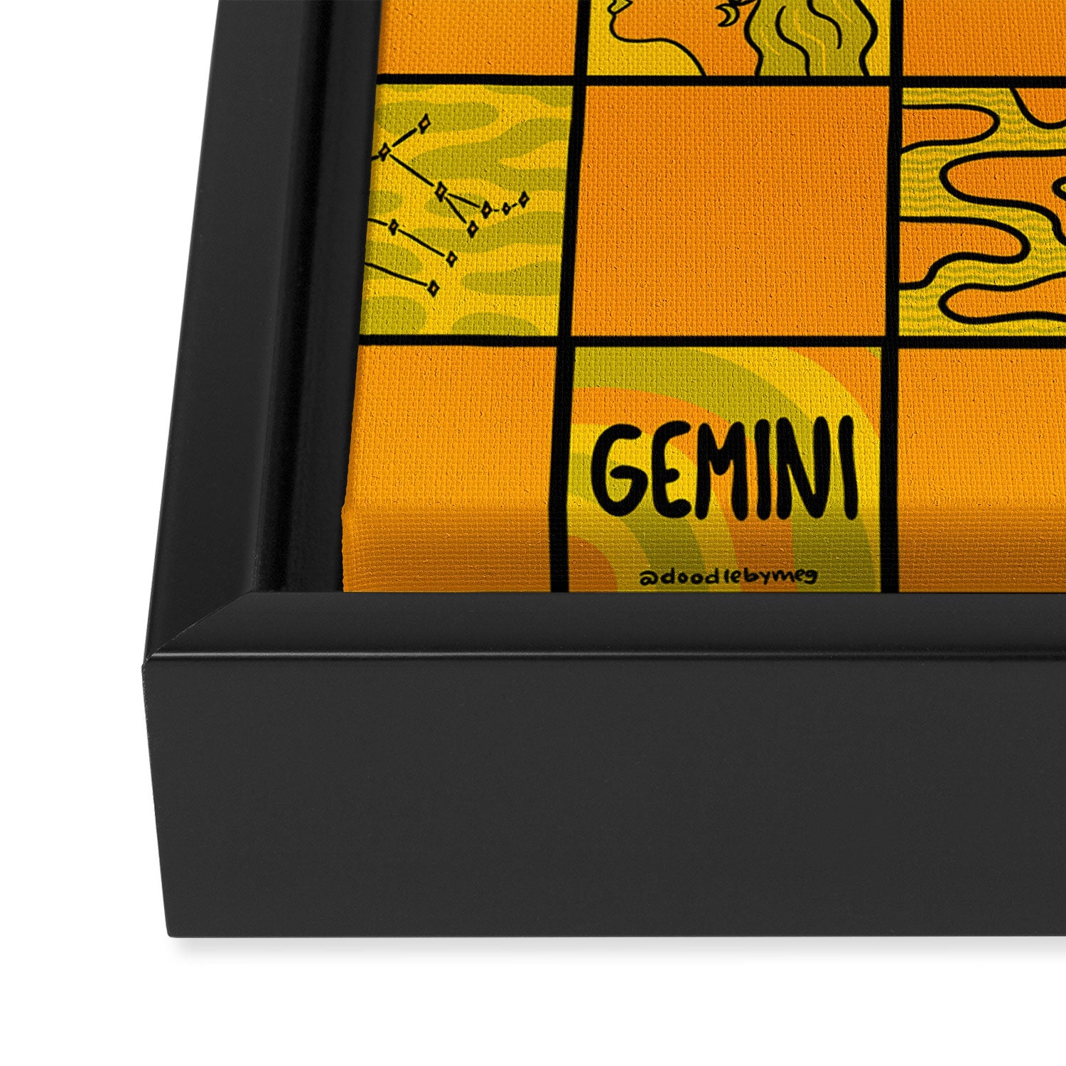 Gemini Checkered Print Framed Canvas Print Gallery Image 3
