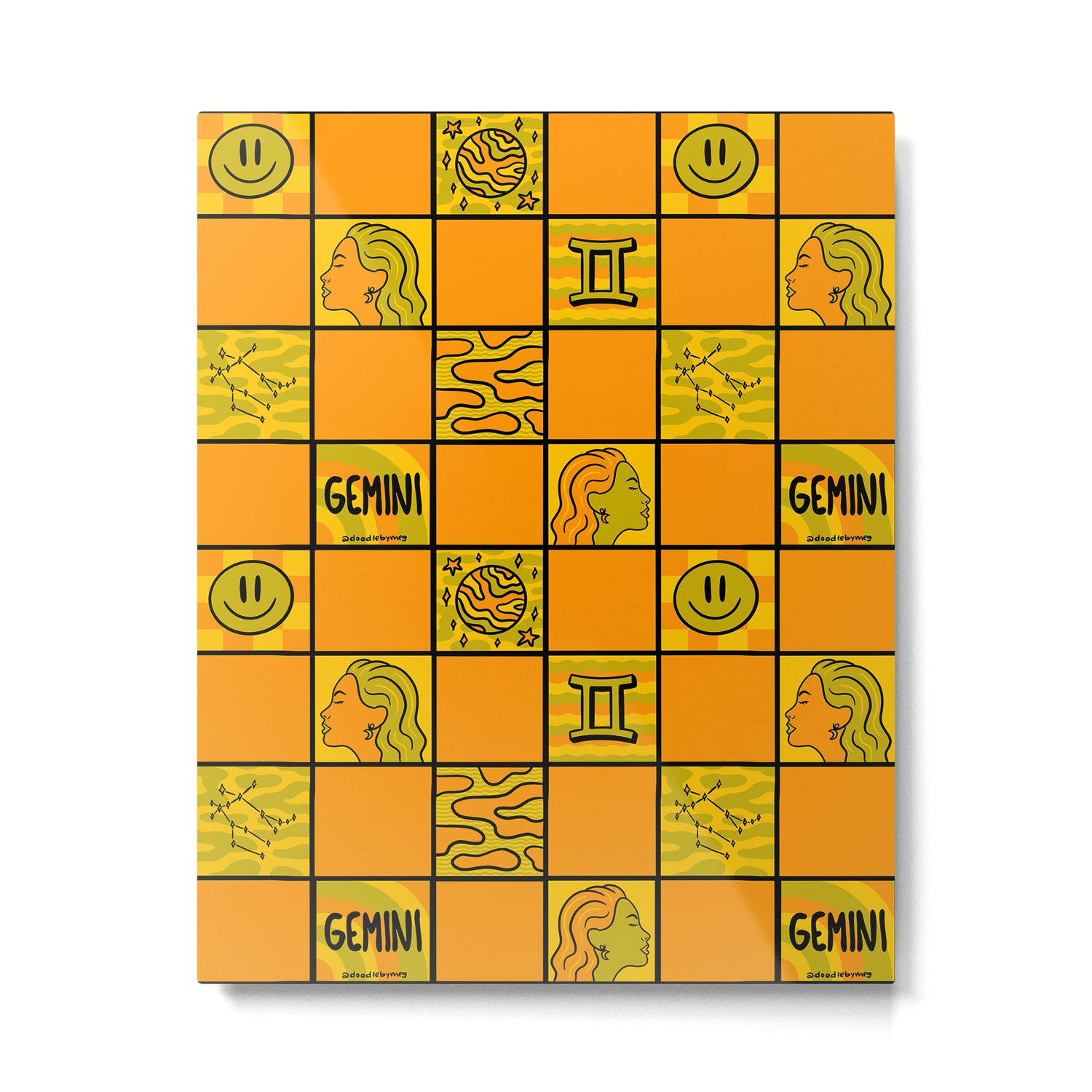 Gemini Checkered Print Metal Print Gallery Image 6