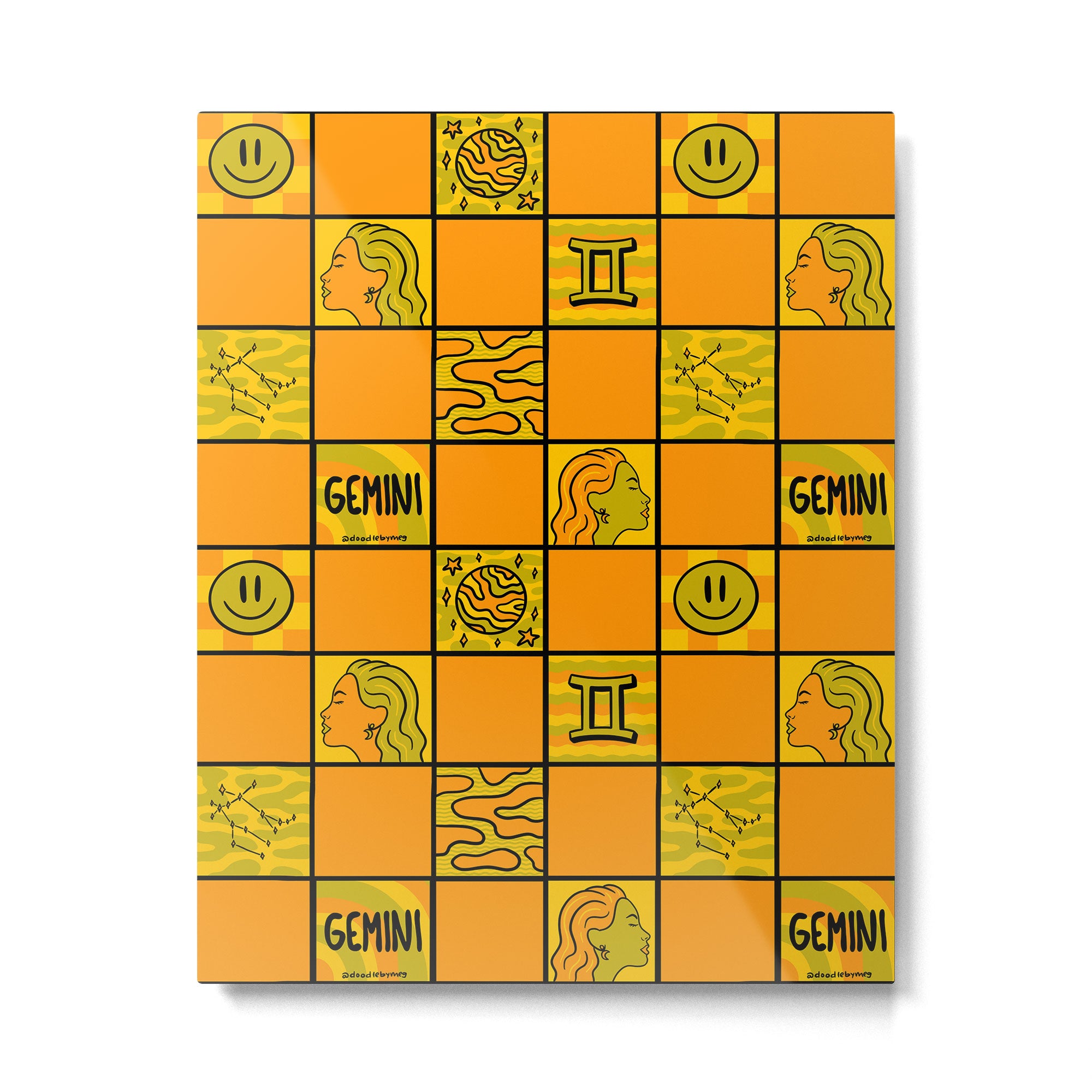 Gemini Checkered Print Metal Print Gallery Image 6