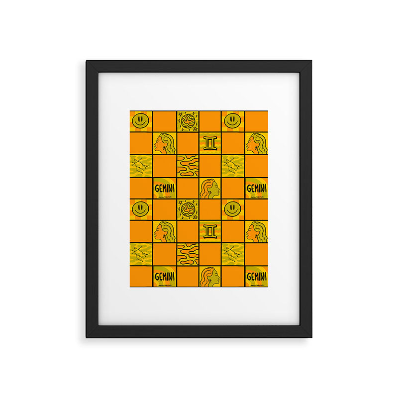 Gemini Checkered Print Framed Art Print Gallery Image 6