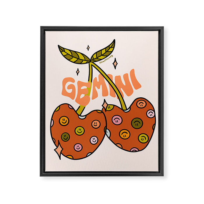 Gemini Cherries Framed Canvas Print Gallery Image 1
