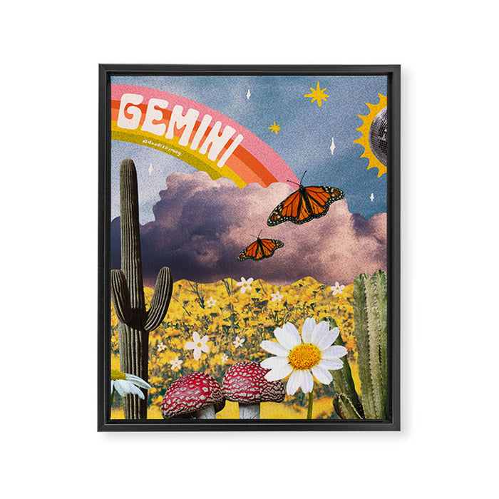 Gemini Collage Framed Canvas Print Gallery Image 1