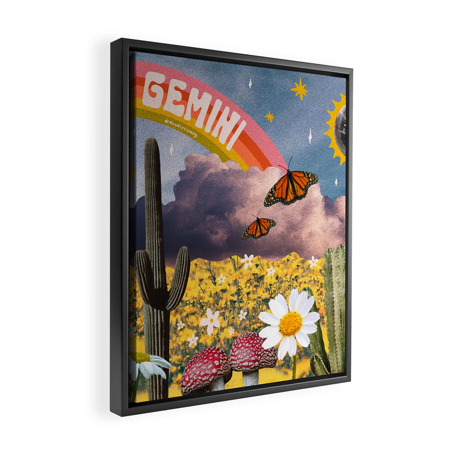 Gemini Collage Framed Canvas Print Gallery Image 2