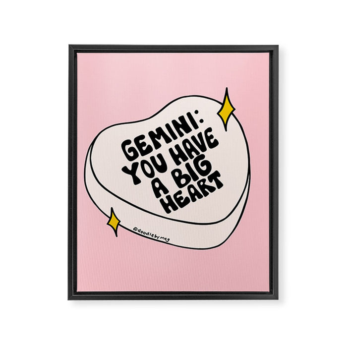Gemini Conversation Heart Framed Canvas Print Gallery Image 1