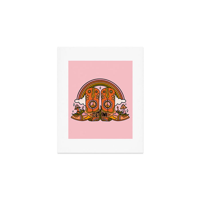Gemini Cowboy Boots Art Print Gallery Image 1