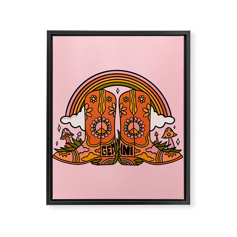Gemini Cowboy Boots Framed Canvas Print Gallery Image 8