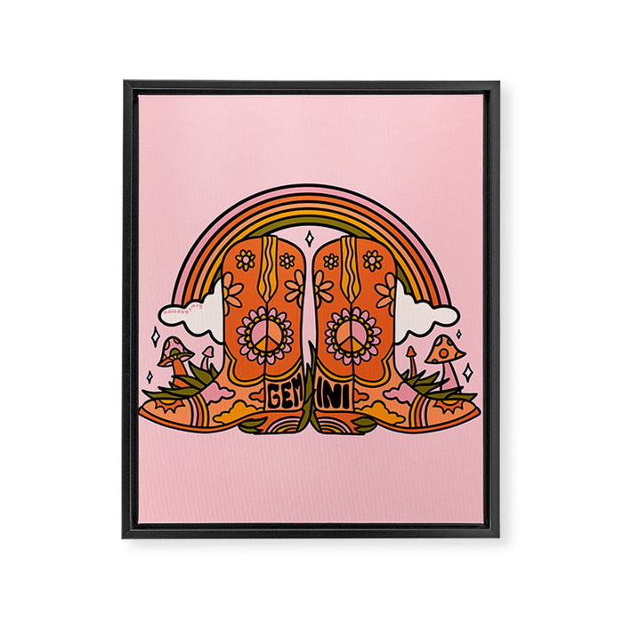 Gemini Cowboy Boots Framed Canvas Print Gallery Image 1